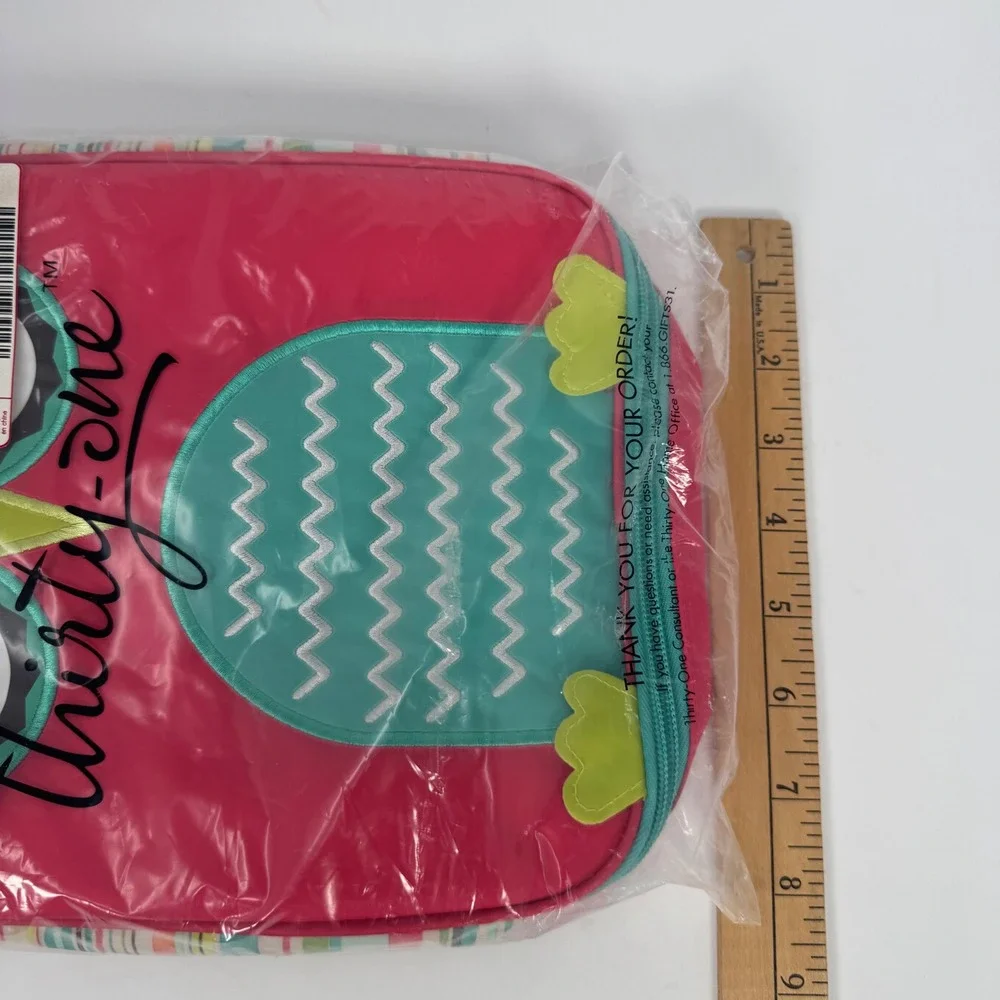 Thirty-One Chill-Icious Thermal Owl Lunch Bag Pink Teal‎ 986A NEW